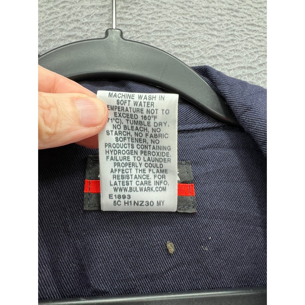 Bulwark FR Flame Resistant Work Shirt Navy Blue Mens 4XL-RG SLS2NV0 CAT 2 2112 - Picture 5 of 13